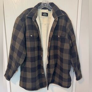 RedHead Sherpa-Lined Green and Black Plaid Jacket Size XL